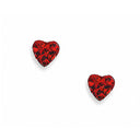 Ohrstecker Herz Glas rot