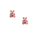 Ohrstecker Bär Glas Pink