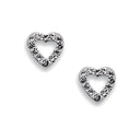 Ohrstecker Herz Glas weiss