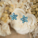 Ohrstecker Blume Glas blau Little Bijou