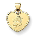 Gelbgoldanhänger Engel Herz Rückseite Gravur Little Bijou
