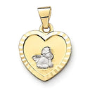 Gelb- und Weissgoldanhänger Engel Herz Little Bijou