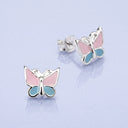 Ohrstecker Schmetterling Email blau/hell pink Little Bijou