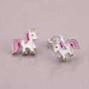 Ohrstecker Einhorn Rot/Rosa Little Bijou