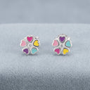 Ohrstecker Blume mit Zirkonia & Lack Little Bijou