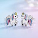 Ohrstecker Einhorn Blau/Rosa Little Bijou