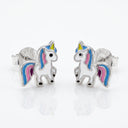 Ohrstecker Einhorn Blau/Rosa Little Bijou