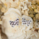 Ohrstecker Schmetterling Glas weiss Little Bijou