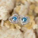 Ohrstecker Herz Glas hellblau Little Bijou