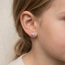 Ohrstecker Blume mit Zirkonia & Lack Little Bijou