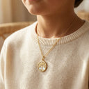 Goldanhänger Lebensbaum Perlmutt weiss - Little Bijou