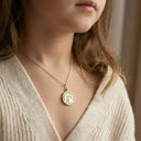 Goldanhänger Lebensbaum Perlmutt weiss - Little Bijou